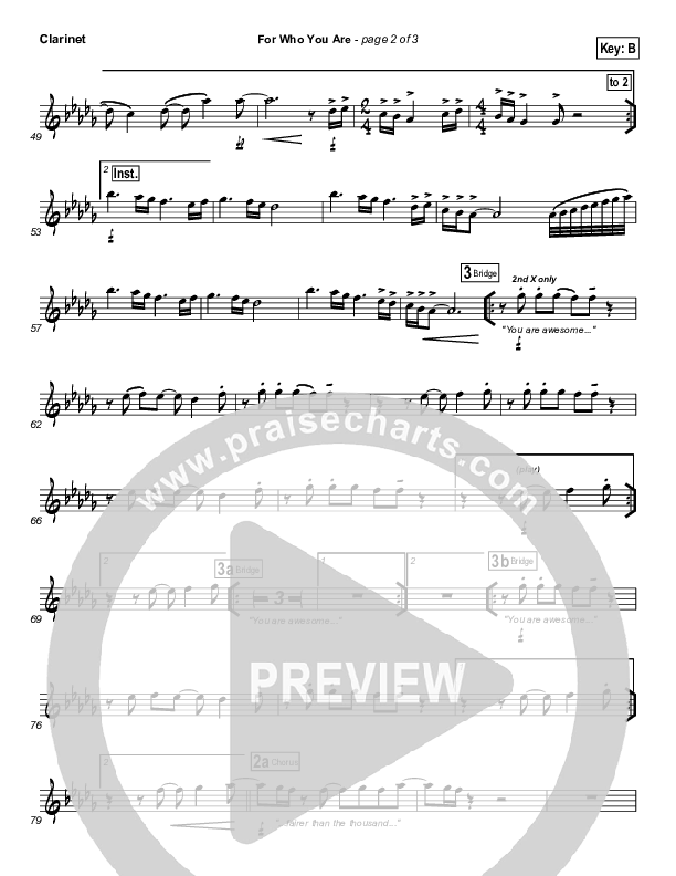 For Who You Are Clarinet (Free Chapel)