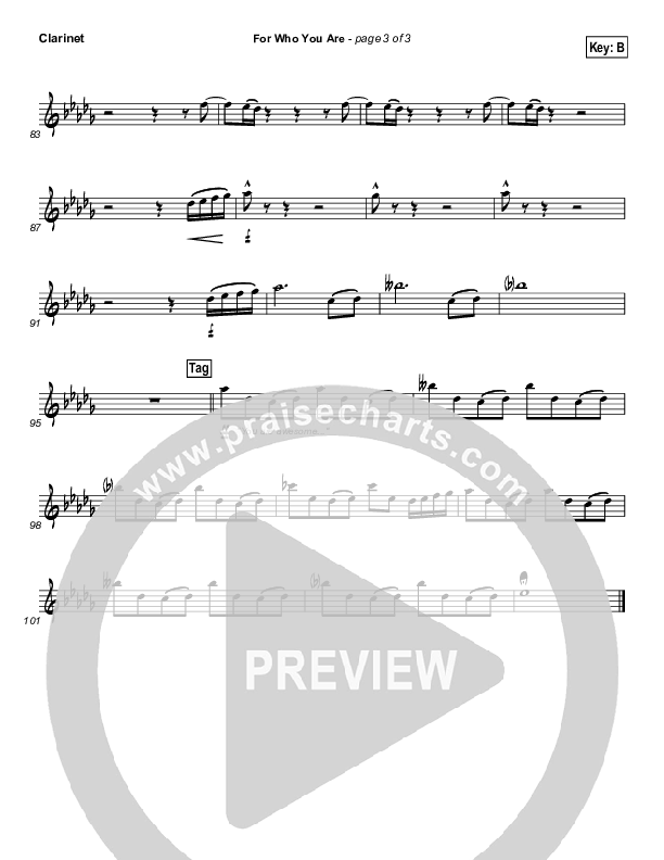 For Who You Are Clarinet (Free Chapel)