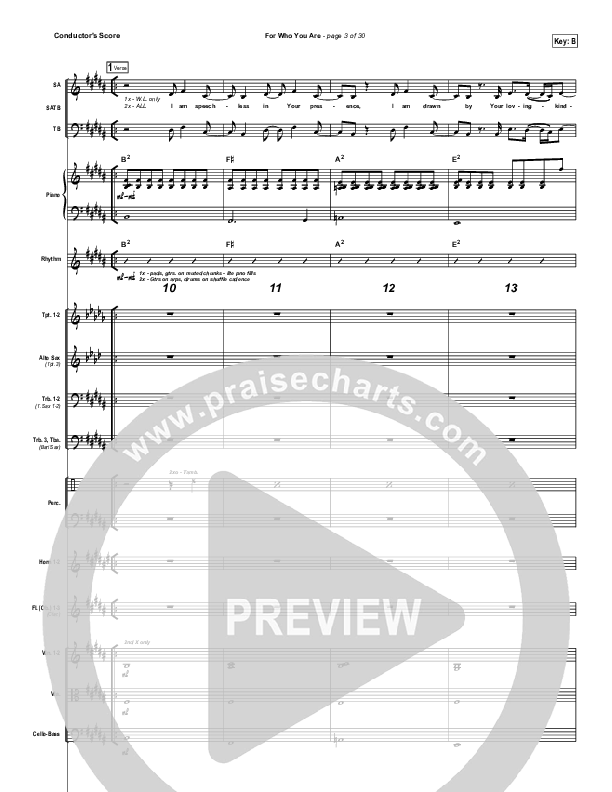For Who You Are Conductor's Score (Free Chapel)