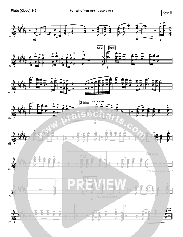 For Who You Are Flute/Oboe 1/2/3 (Free Chapel)