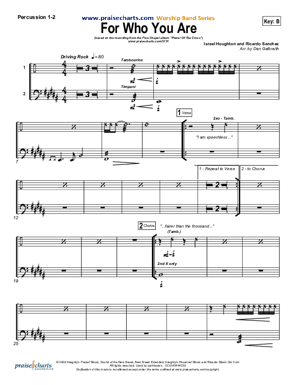 For Who You Are Percussion 1/2 (Free Chapel)