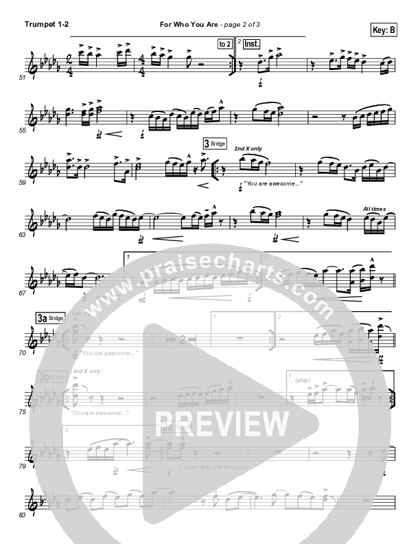 For Who You Are Trumpet 1,2 (Free Chapel)