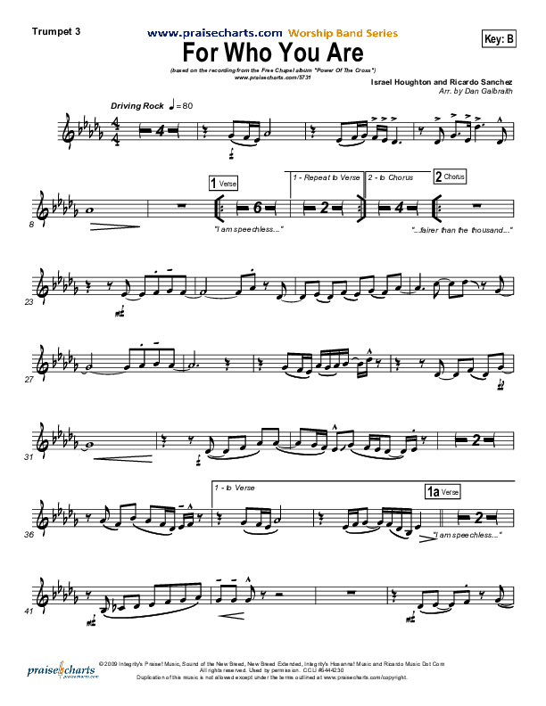 For Who You Are Trumpet 3 (Free Chapel)
