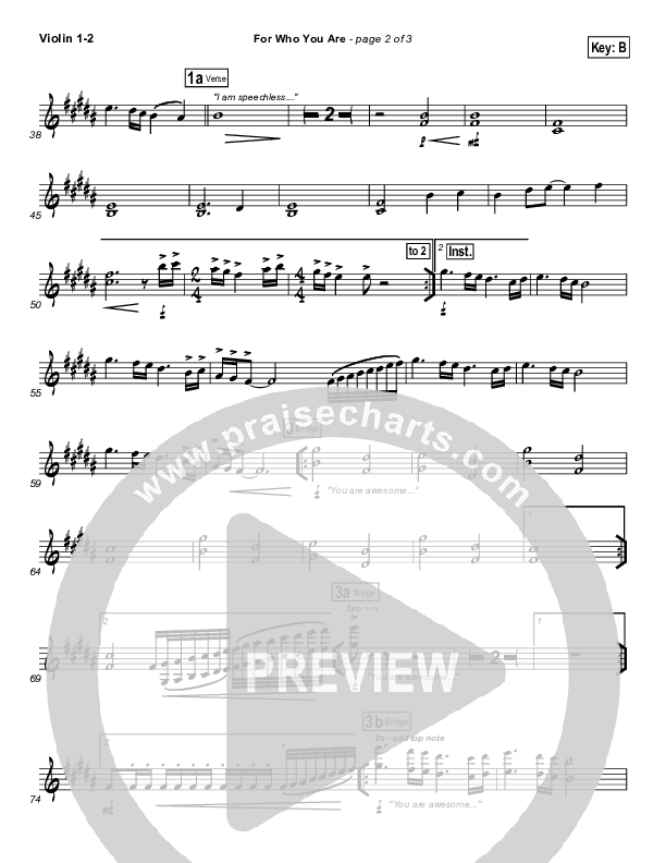 For Who You Are Violin 1/2 (Free Chapel)