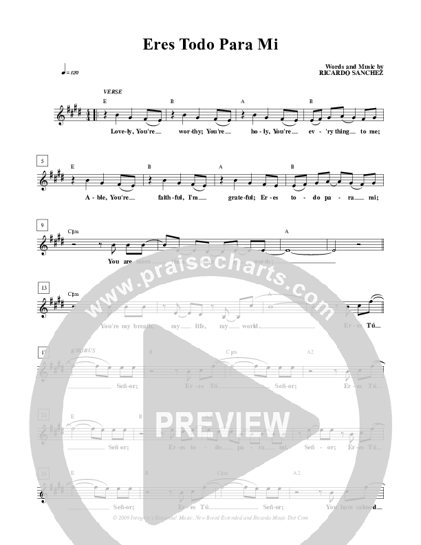 Eres Todo Pari Mi Lead Sheet (Free Chapel)