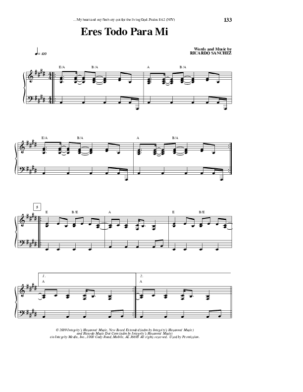 Eres Todo Pari Mi Lead & Piano (Free Chapel)