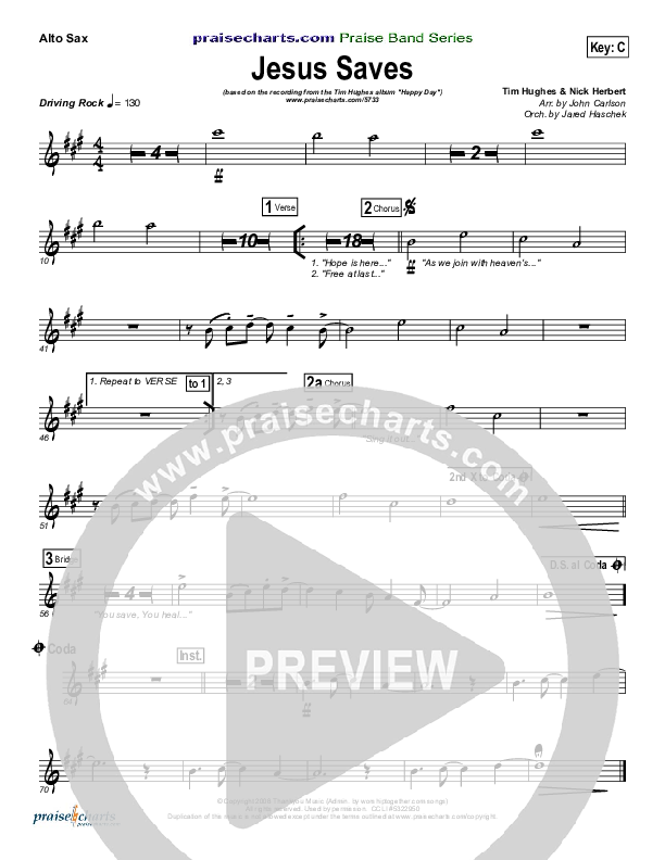 Jesus Saves Alto Sax (Tim Hughes)