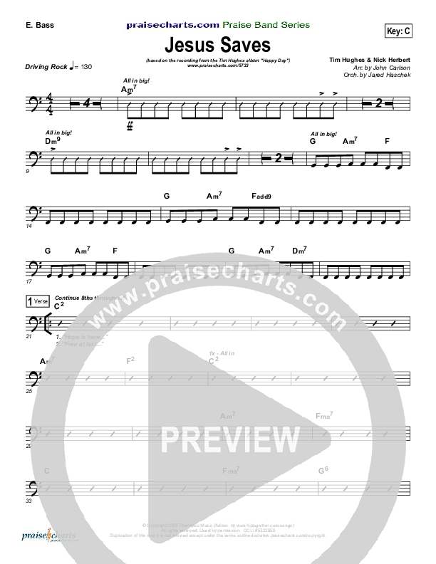 Jesus Saves Bass Guitar (Tim Hughes)