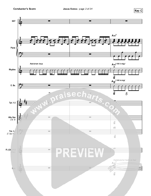 Jesus Saves Conductor's Score (Tim Hughes)