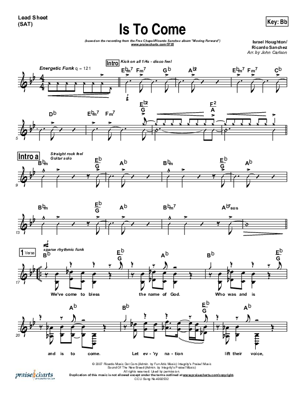 Is To Come Lead (SAT) (Ricardo Sanchez)