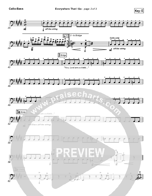 Everywhere That I Go Cello/Bass (Israel Houghton)