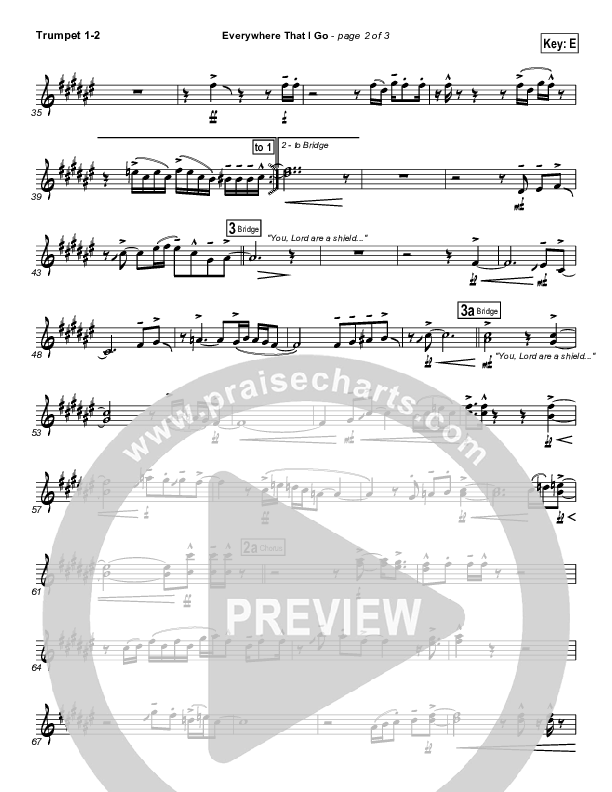 Everywhere That I Go Trumpet 1,2 (Israel Houghton)