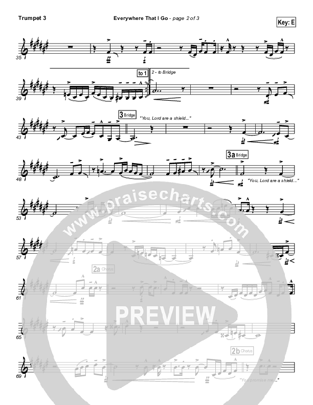 Everywhere That I Go Trumpet 3 (Israel Houghton)