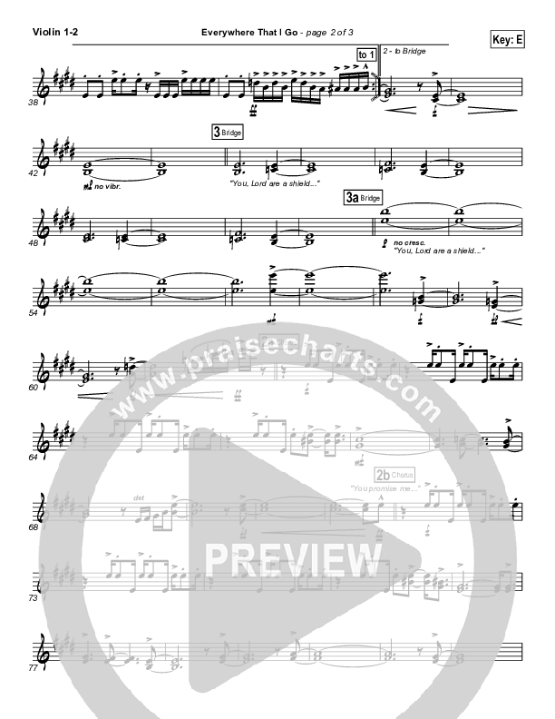 Everywhere That I Go Violin 1/2 (Israel Houghton)