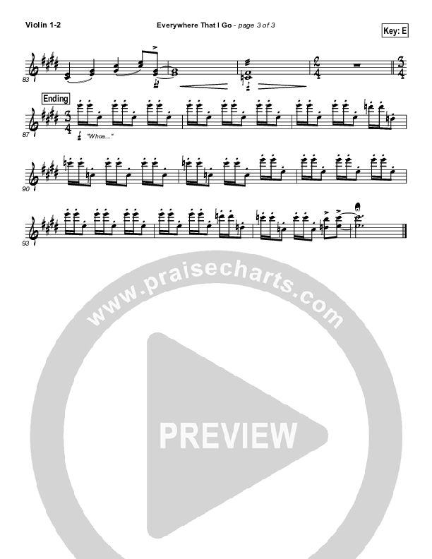 Everywhere That I Go Violin 1/2 (Israel Houghton)