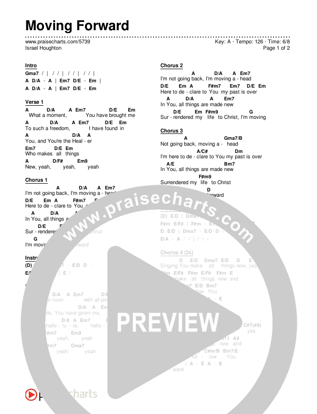 Moving Forward Chord Chart