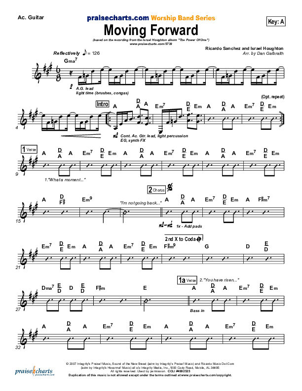 Moving Forward Acoustic Guitar (Israel Houghton)