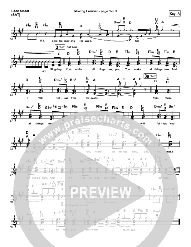 Moving Forward Lead Sheet (Israel Houghton)