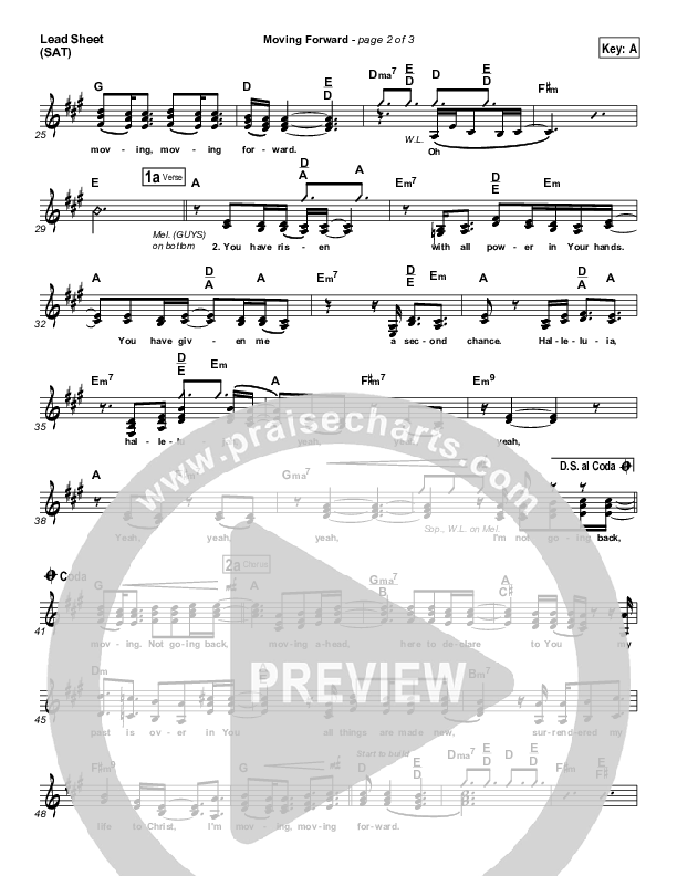 Moving Forward Lead Sheet (SAT) (Israel Houghton)