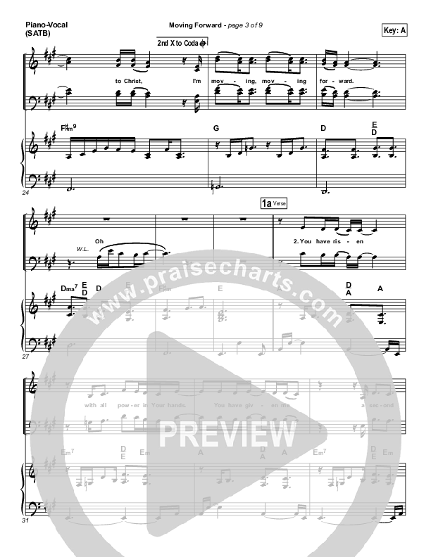 Moving Forward Piano/Vocal (SATB) (Israel Houghton)