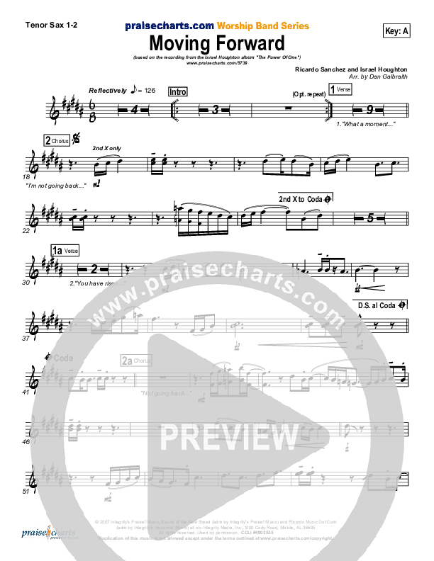 Moving Forward Tenor Sax 1/2 (Israel Houghton)