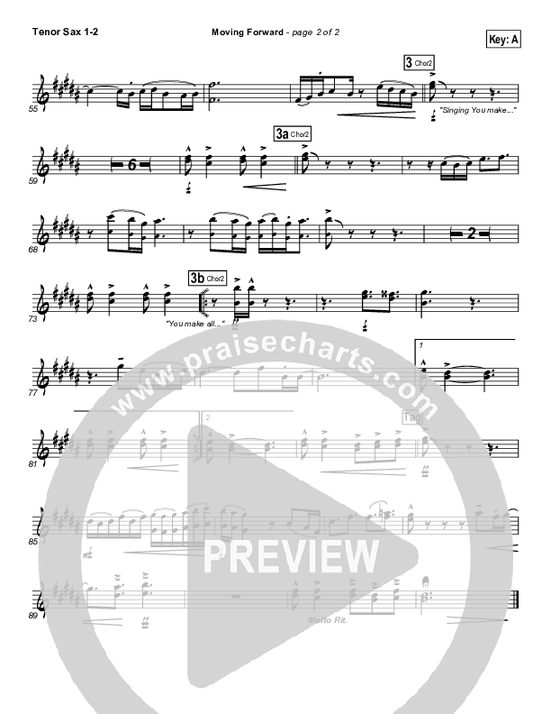 Moving Forward Tenor Sax 1/2 (Israel Houghton)