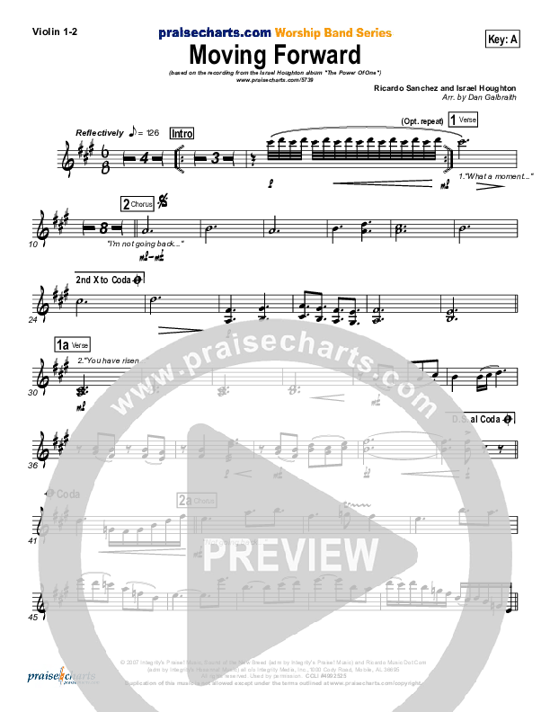 Moving Forward Violin 1/2 (Israel Houghton)