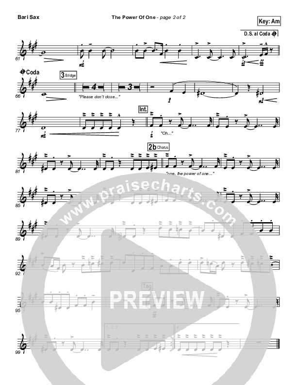 The Power of One Bari Sax (Israel Houghton)