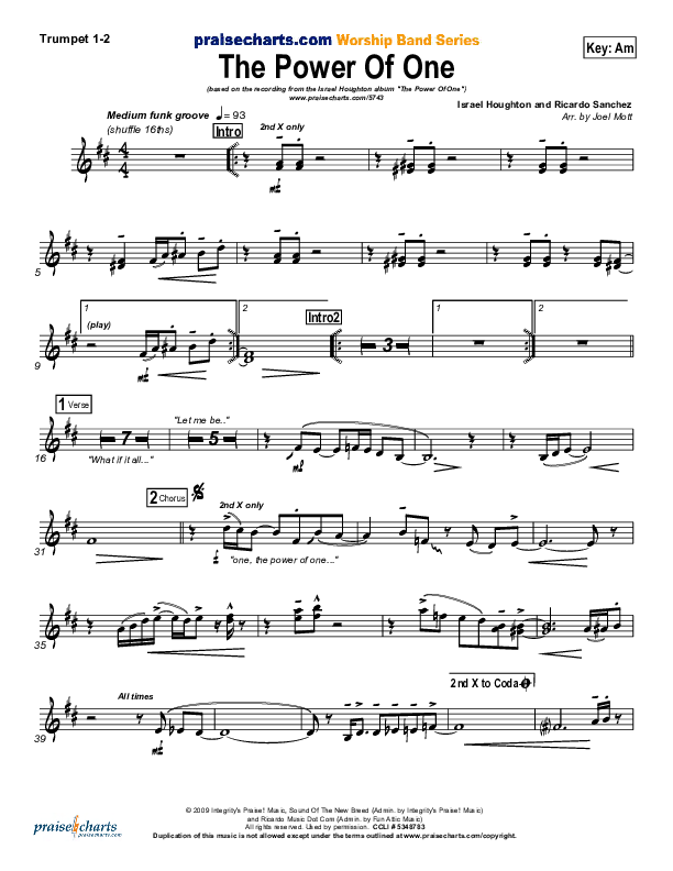 The Power of One Trumpet 1,2 (Israel Houghton)