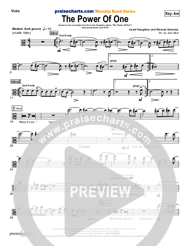 The Power of One Viola (Israel Houghton)