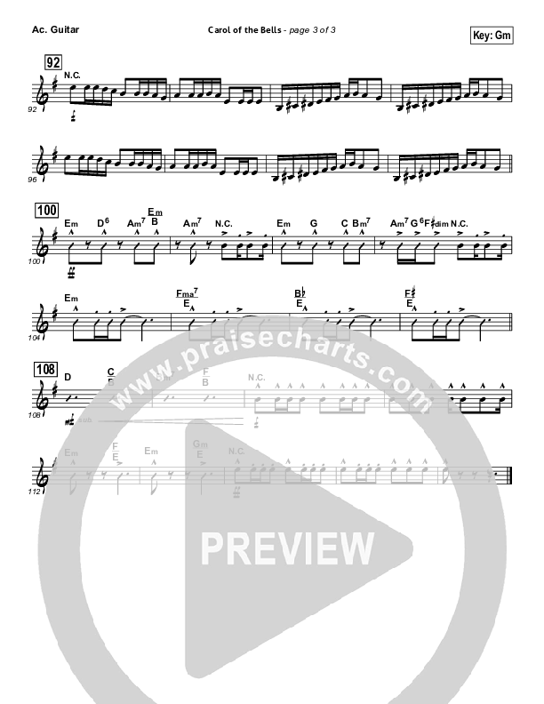 Carol Of The Bells (Instrumental) Acoustic Guitar (John Wasson)