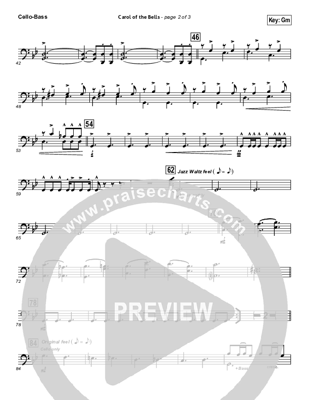 Carol Of The Bells (Instrumental) Cello/Bass (John Wasson)