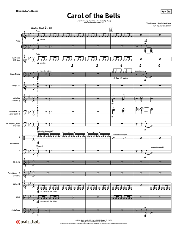 Carol Of The Bells (Instrumental) Orchestration (John Wasson)