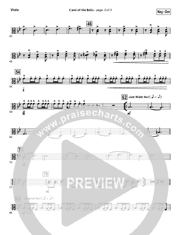 Carol Of The Bells (Instrumental) Viola (John Wasson)