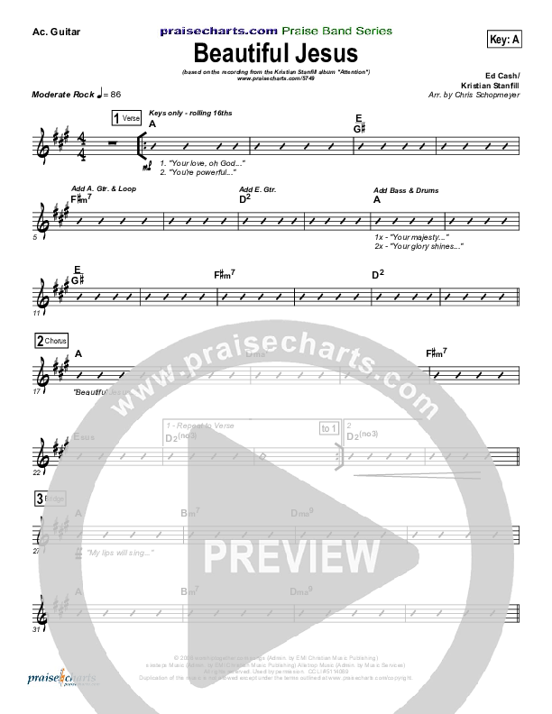 Beautiful Jesus Rhythm Chart (Kristian Stanfill)