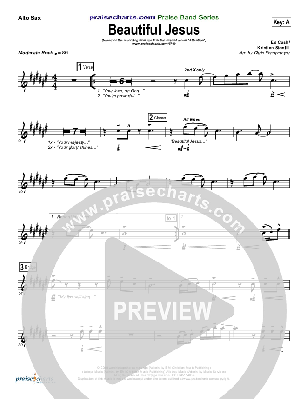 Beautiful Jesus Alto Sax (Kristian Stanfill)