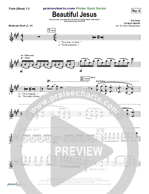 Beautiful Jesus Flute/Oboe 1/2/3 (Kristian Stanfill)