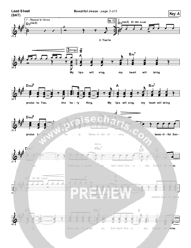 Beautiful Jesus Lead Sheet (SAT) (Kristian Stanfill)