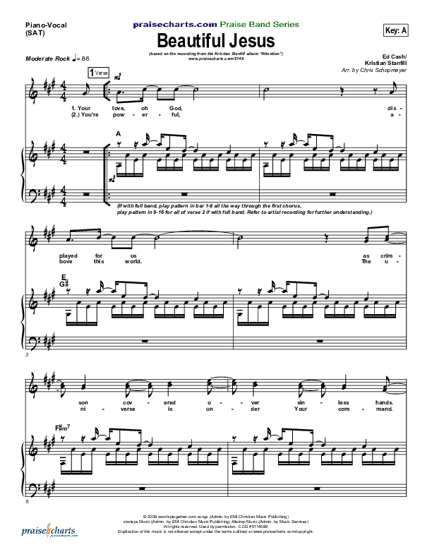 Beautiful Jesus Piano/Vocal (Kristian Stanfill)