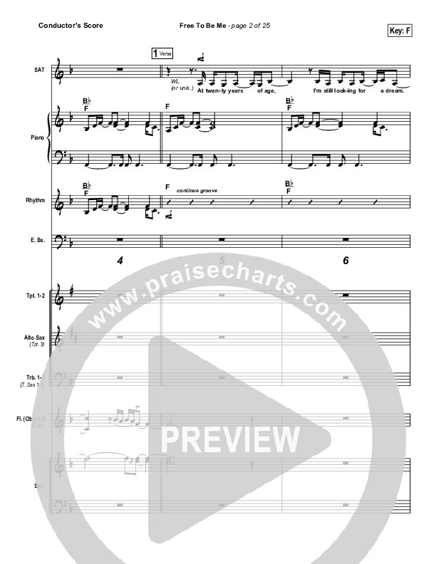 Free To Be Me Conductor's Score (Francesca Battistelli)