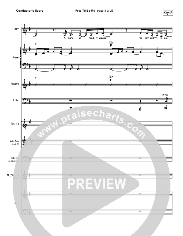 Free To Be Me Conductor's Score (Francesca Battistelli)