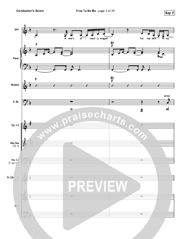 Free To Be Me Conductor's Score (Francesca Battistelli)