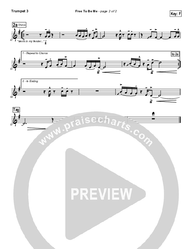 Free To Be Me Trumpet 3 (Francesca Battistelli)
