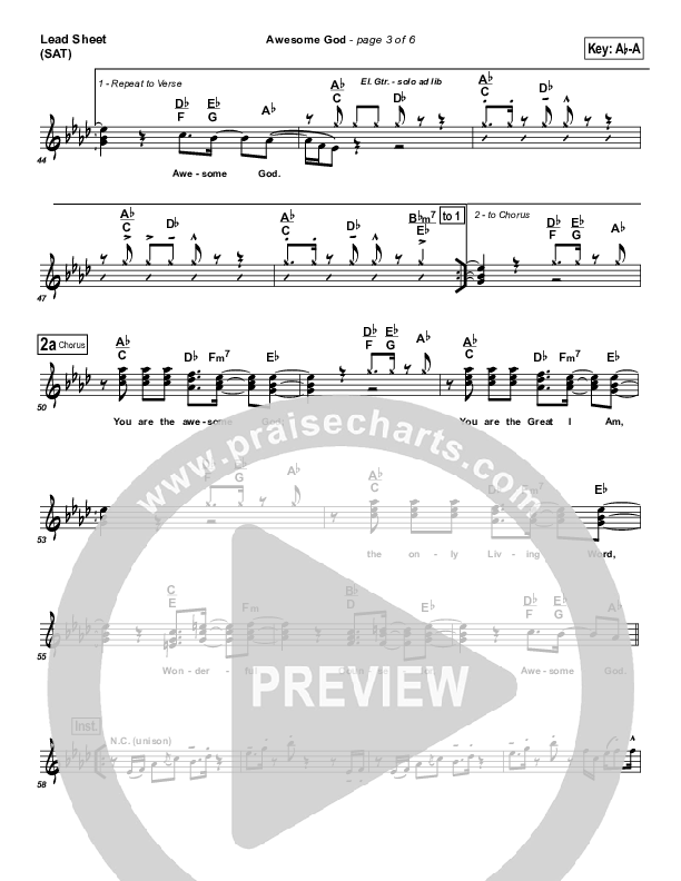 Awesome God Lead (SAT) (Promise Keepers)