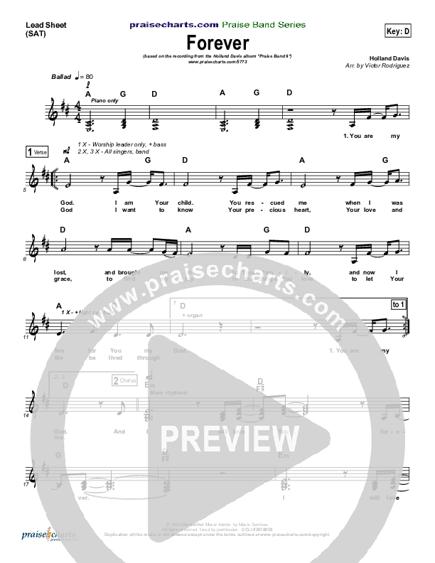 Forever Lead Sheet (Holland Davis)