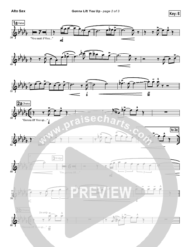 Gonna Lift You Up Alto Sax (Jonathan Butler)