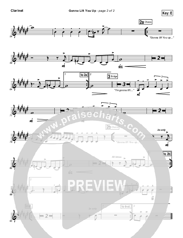 Gonna Lift You Up Clarinet (Jonathan Butler)