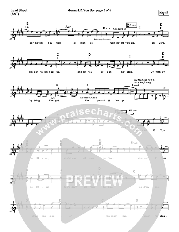 Gonna Lift You Up Lead Sheet (SAT) (Jonathan Butler)