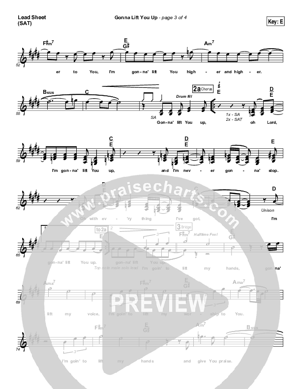 Gonna Lift You Up Lead Sheet (SAT) (Jonathan Butler)