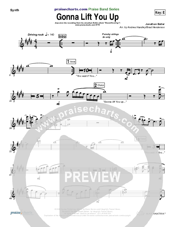 Gonna Lift You Up Synth Strings (Jonathan Butler)